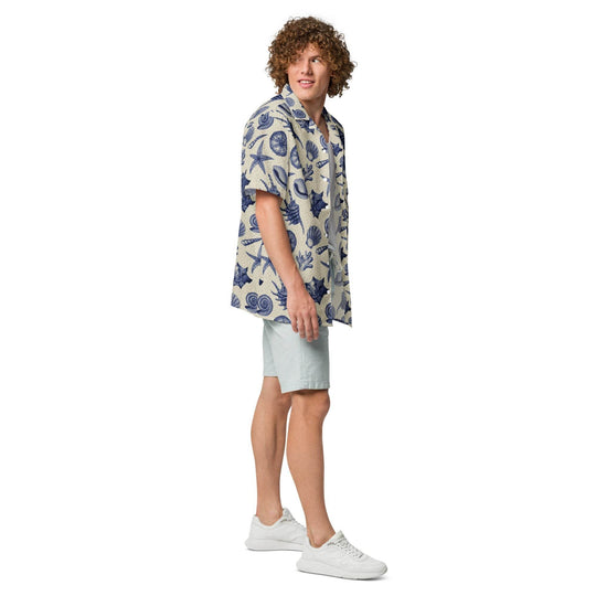 Men’s Vintage Beach Shell Hawaiian Shirt – Lightweight & Sustainable - One Revolver Surfboards
