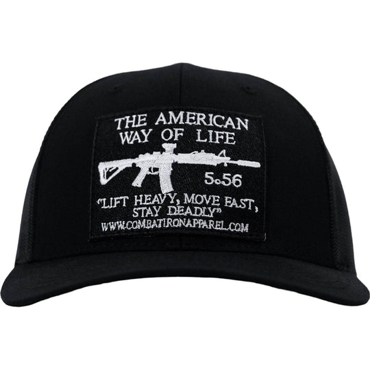 American Way Of Life 5.56 Black Patch Edition Mid-Profile Mesh Snapback - One Revolver Surfboards