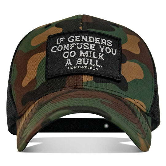 If Genders Confuse You, Go Milk A Bull Patch Snapback Hat - One Revolver Surfboards