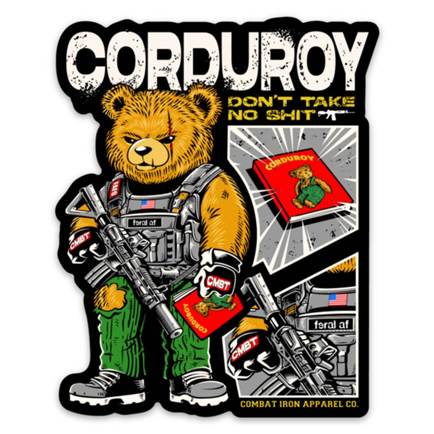 Corduroy The Bear Don't Take No Shit Decal - One Revolver Surfboards