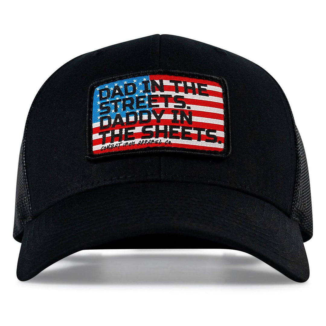 Dad In The Streets. Daddy In The Sheets. American Flag Patch Snapback Hat - One Revolver Surfboards