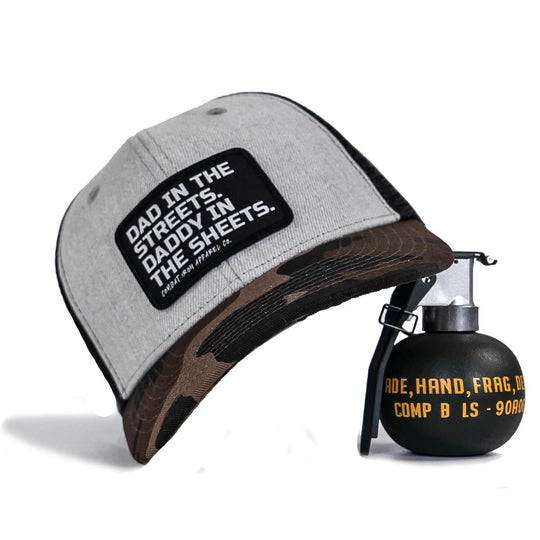 Dad In The Streets. Daddy In The Sheets. Black Patch Snapback Hat - One Revolver Surfboards