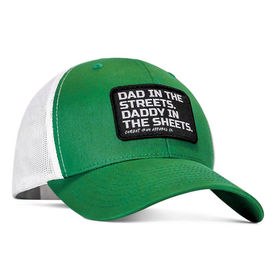 Dad In The Streets. Daddy In The Sheets. Black Patch Snapback Hat - One Revolver Surfboards