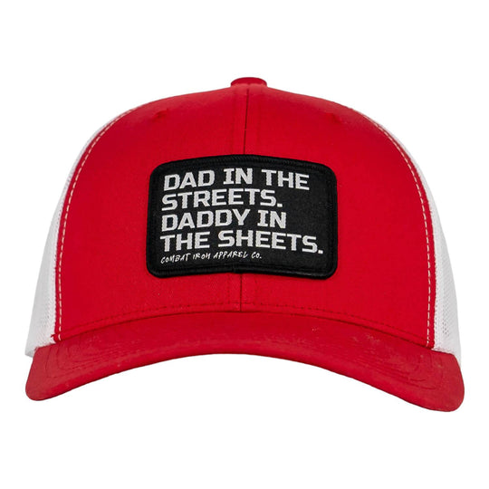 Dad In The Streets. Daddy In The Sheets. Black Patch Snapback Hat - One Revolver Surfboards