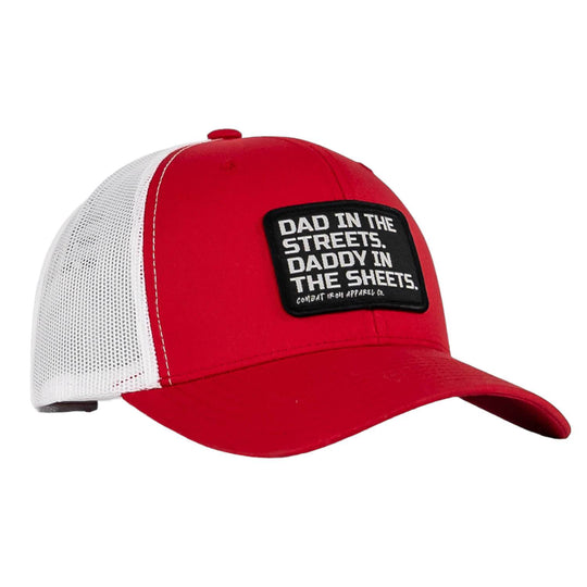 Dad In The Streets. Daddy In The Sheets. Black Patch Snapback Hat - One Revolver Surfboards