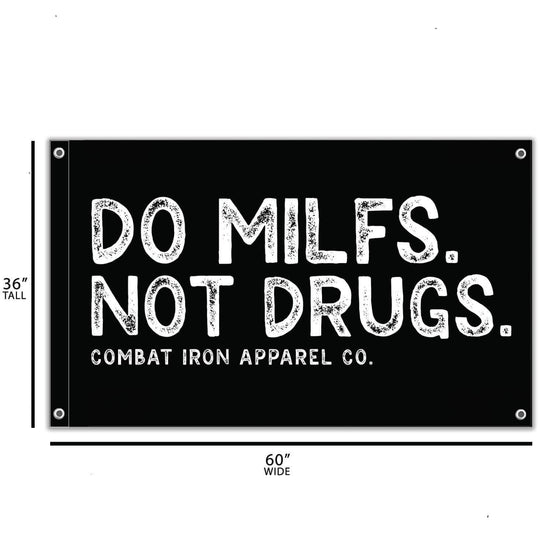 DO MILFS. NOT DRUGS. 3' X 5' Wall Flag - One Revolver Surfboards