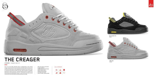 éS The Creager Black/Grey Skateboard Shoes - One Revolver Surfboards