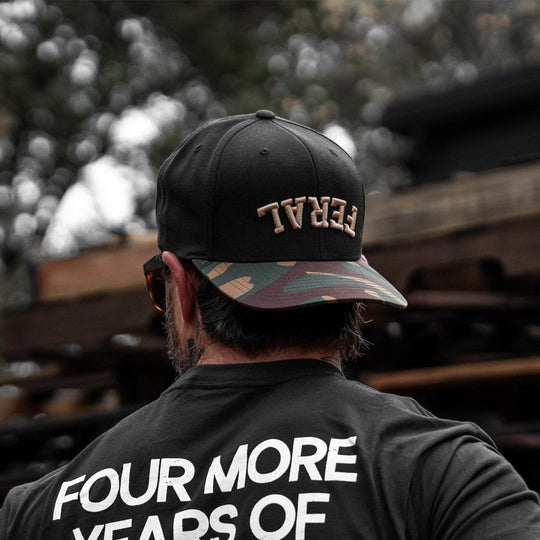 Feral Arched 3D Flatbill SnapBack Hat - One Revolver Surfboards