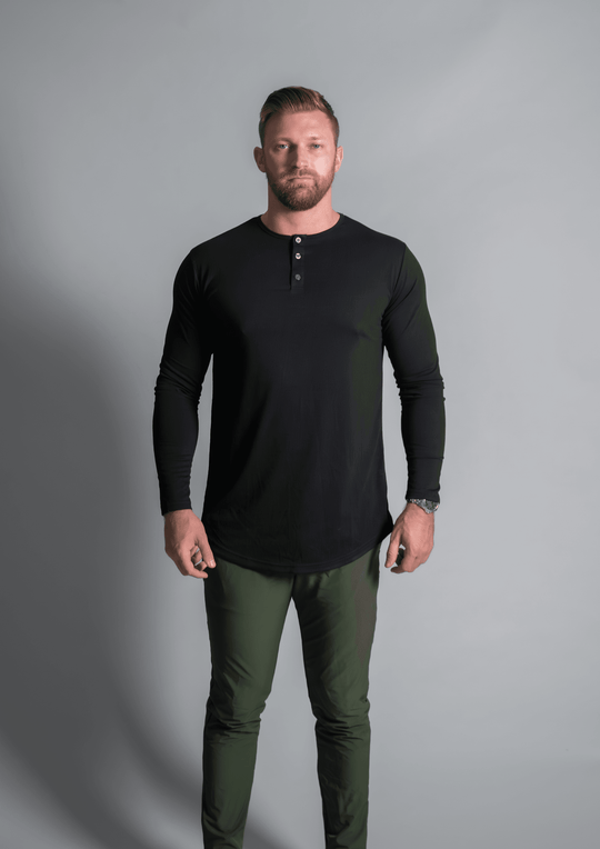 L/S Henley Curved Hem - One Revolver Surfboards