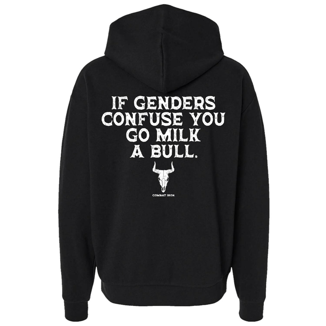 If Genders Confuse You, Go Milk a Bull Men's Hoodie - One Revolver Surfboards