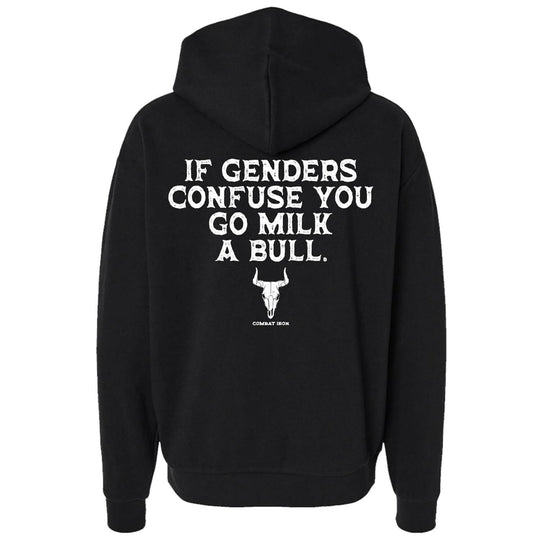If Genders Confuse You, Go Milk a Bull Men's Hoodie - One Revolver Surfboards