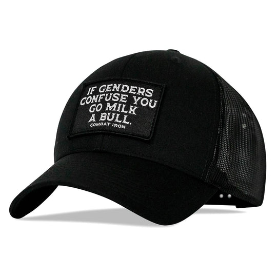 If Genders Confuse You, Go Milk A Bull Patch Snapback Hat - One Revolver Surfboards