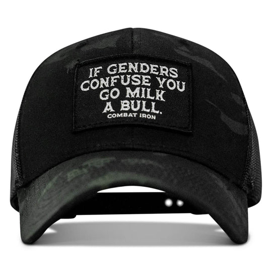 If Genders Confuse You, Go Milk A Bull Patch Snapback Hat - One Revolver Surfboards