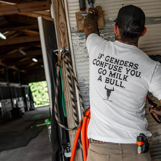 If Genders Confuse You, Go Milk a Bull Men's T-Shirt - One Revolver Surfboards