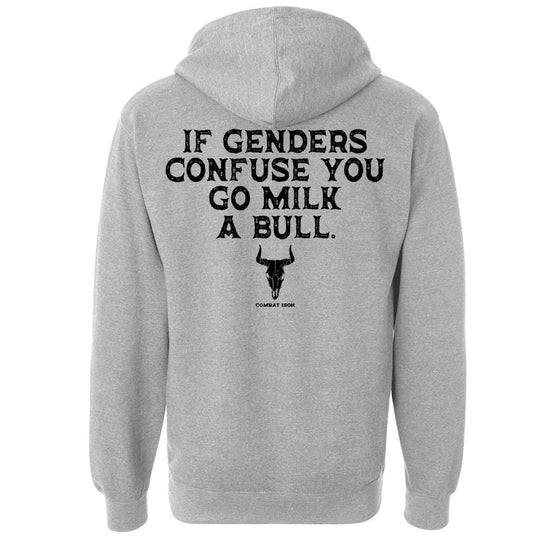 If Genders Confuse You, Go Milk a Bull Men's Hoodie - One Revolver Surfboards