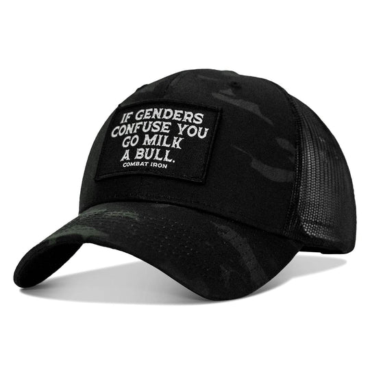 If Genders Confuse You, Go Milk A Bull Patch Snapback Hat - One Revolver Surfboards