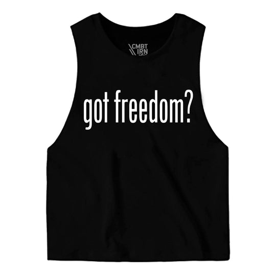 Got Freedom? Women's Flowy Racerback Crop - One Revolver Surfboards