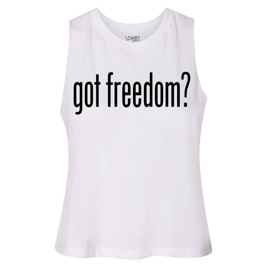 Got Freedom? Women's Flowy Racerback Crop - One Revolver Surfboards