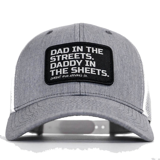 Dad In The Streets. Daddy In The Sheets. Black Patch Snapback Hat - One Revolver Surfboards