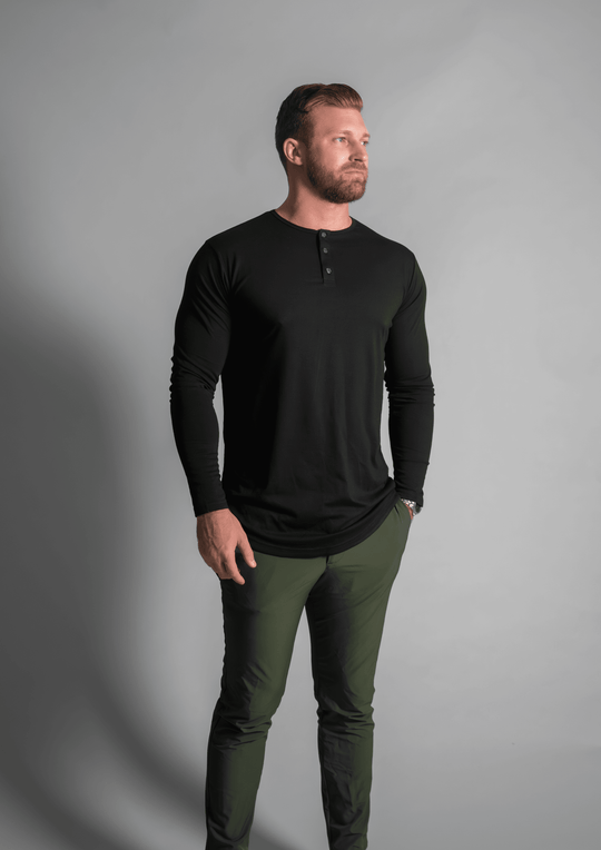 L/S Henley Curved Hem - One Revolver Surfboards