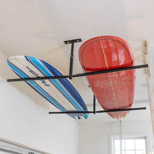 Hi-Port 2 Surfboard Adjustable Ceiling Storage Rack | Double | Holds 150 lbs - One Revolver Surfboards