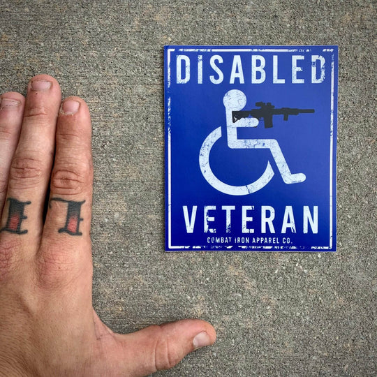 Disabled Veteran Parking Sign Decal Sticker - One Revolver Surfboards