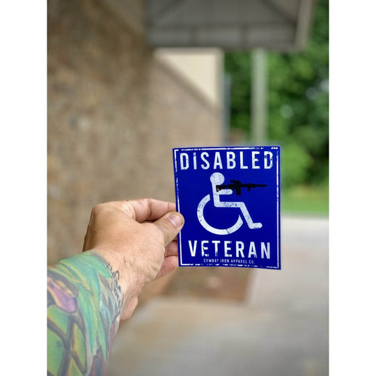 Disabled Veteran Parking Sign Decal Sticker - One Revolver Surfboards