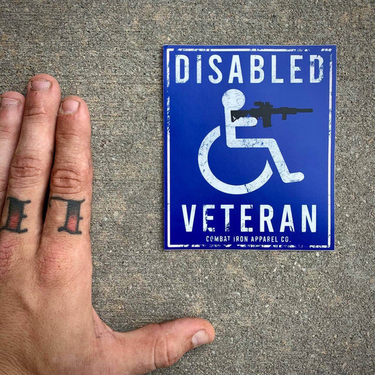 Disabled Veteran Parking Sign Decal Sticker - One Revolver Surfboards