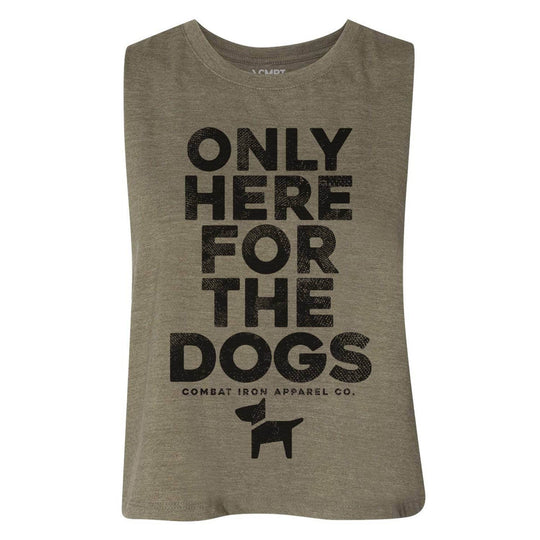 Only Here For The Dogs Women's Crop Top Tank - One Revolver Surfboards
