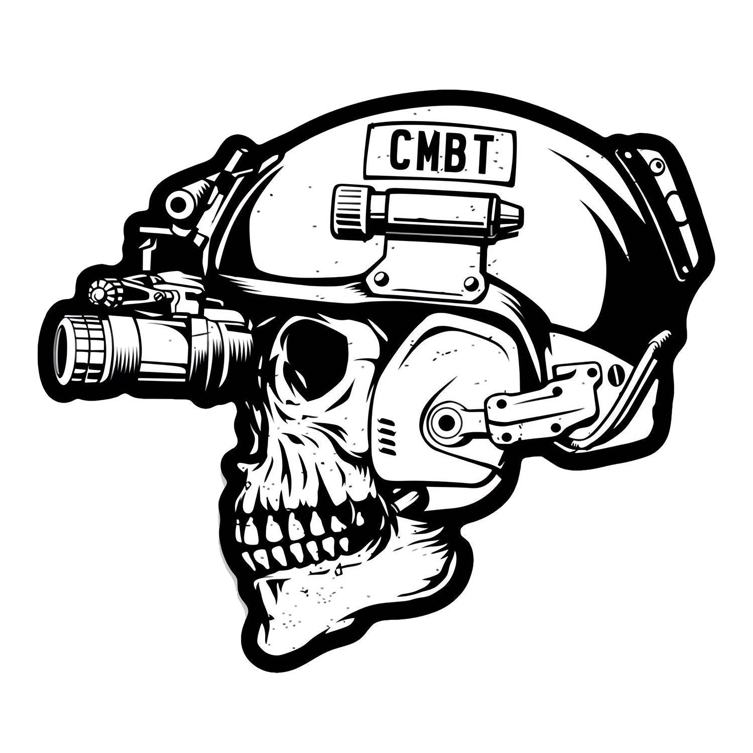 Skull Operator CMBT Decal Sticker - One Revolver Surfboards