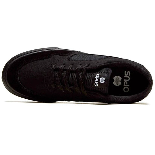 OPUS STANDARD LOW BLACK/BLACK SKATEBOARD SHOES - One Revolver Surfboards
