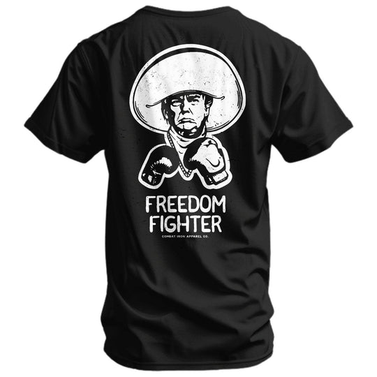 Freedom Fighter Cowboy President Trump Men's T-Shirt - One Revolver Surfboards