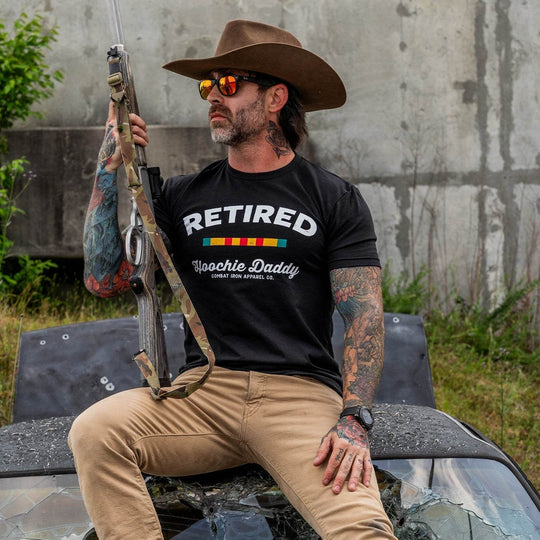 Retired Hoochie Daddy Veteran Ribbons Men's T-Shirt - One Revolver Surfboards