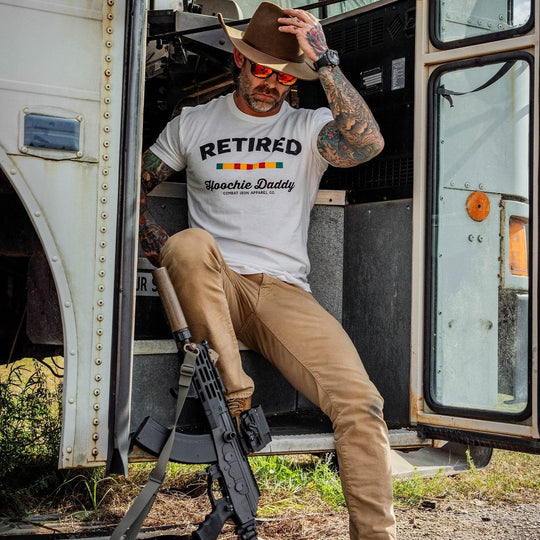 Retired Hoochie Daddy Veteran Ribbons Men's T-Shirt - One Revolver Surfboards
