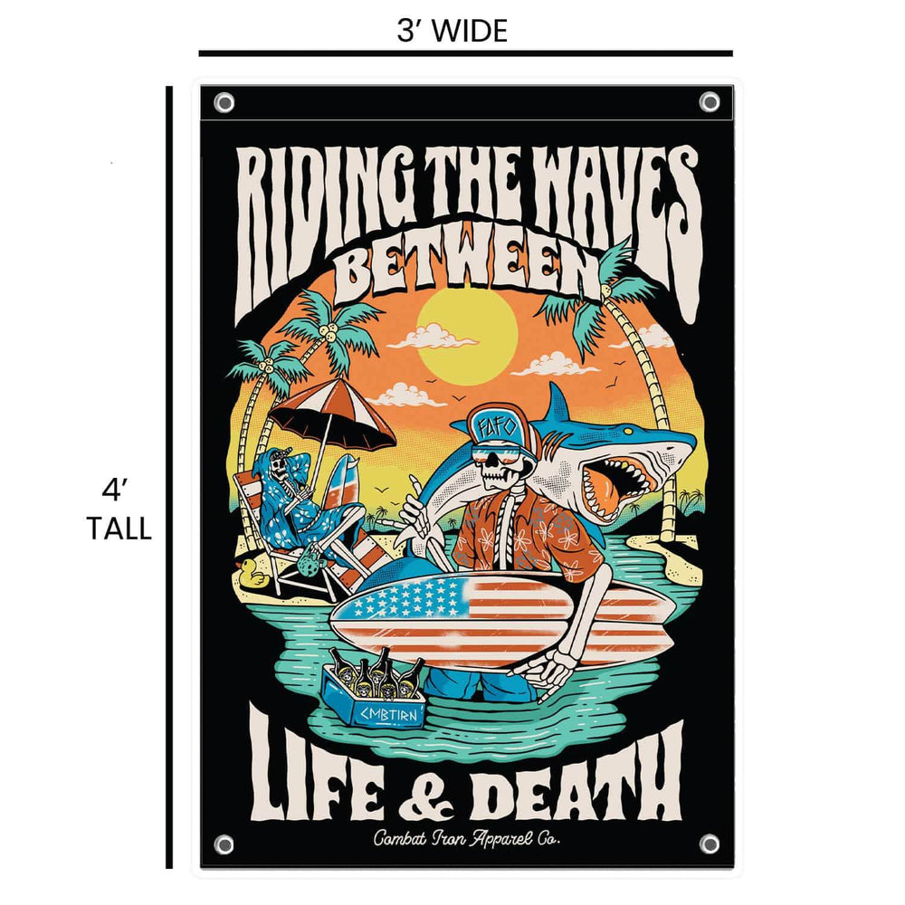 Life & Death Beach Day 3' X 4' Wall Flag - One Revolver Surfboards
