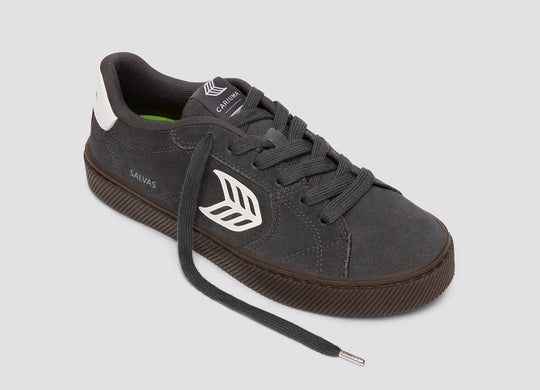 SALVAS Suede Magnet Grey Warm White Logo