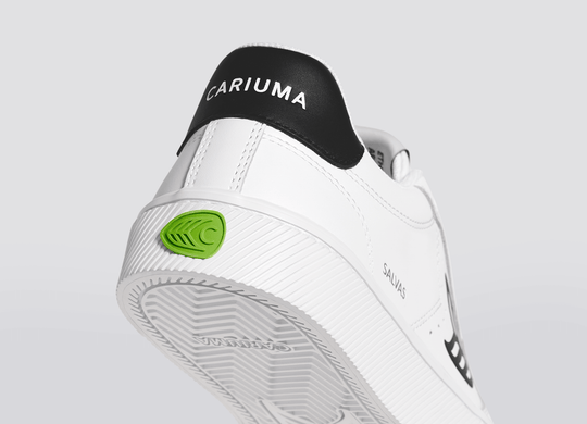 SALVAS Leather White Black Logo