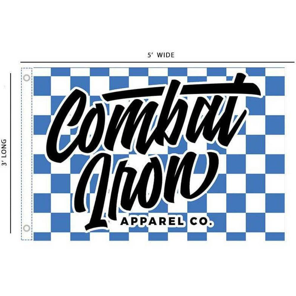 Script Blue Checkered Edition 3' X 4' Wall Flag - One Revolver Surfboards