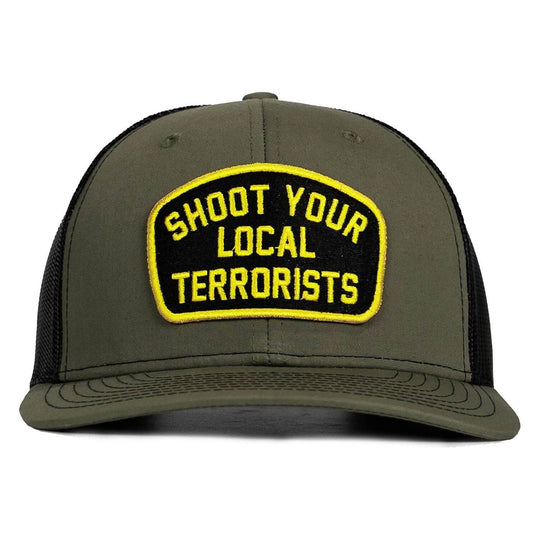Shoot Your Local Terrorists Patch Snapback Hat - One Revolver Surfboards