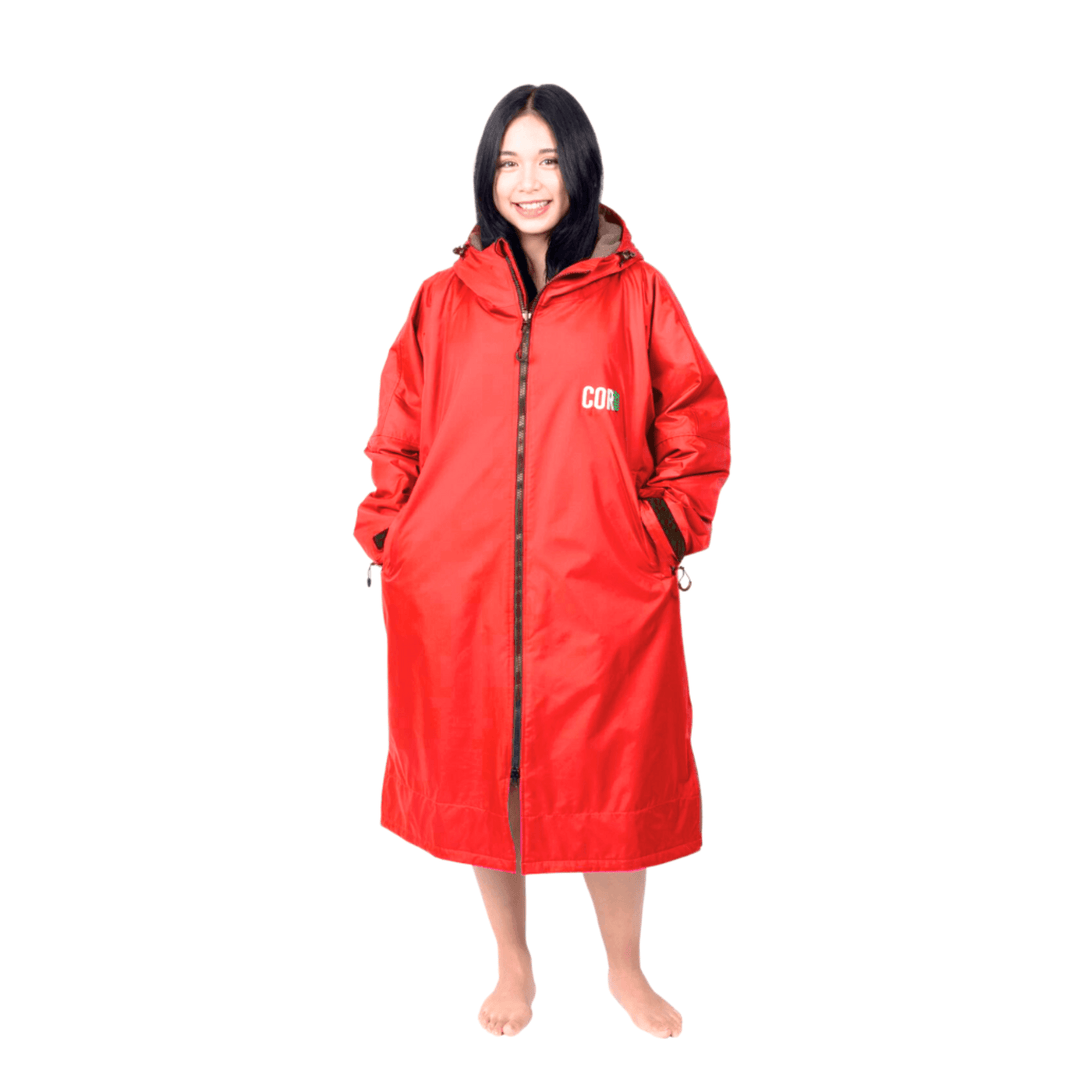 Waterproof Swim Parka (Red) - One Revolver Surfboards