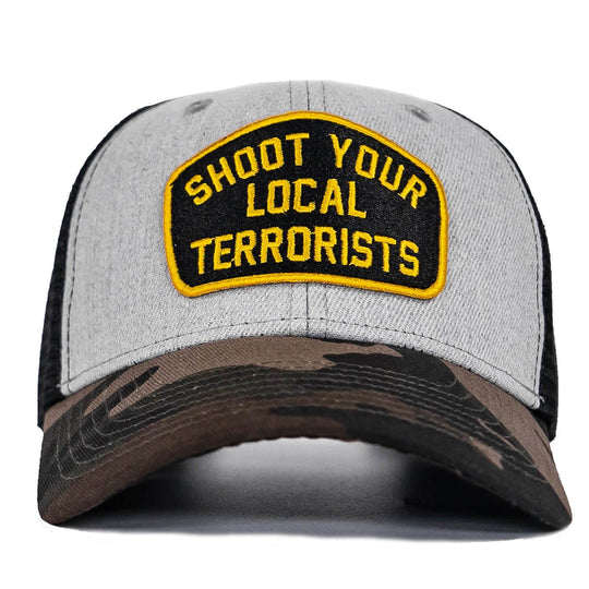 Shoot Your Local Terrorists Patch Snapback Hat - One Revolver Surfboards