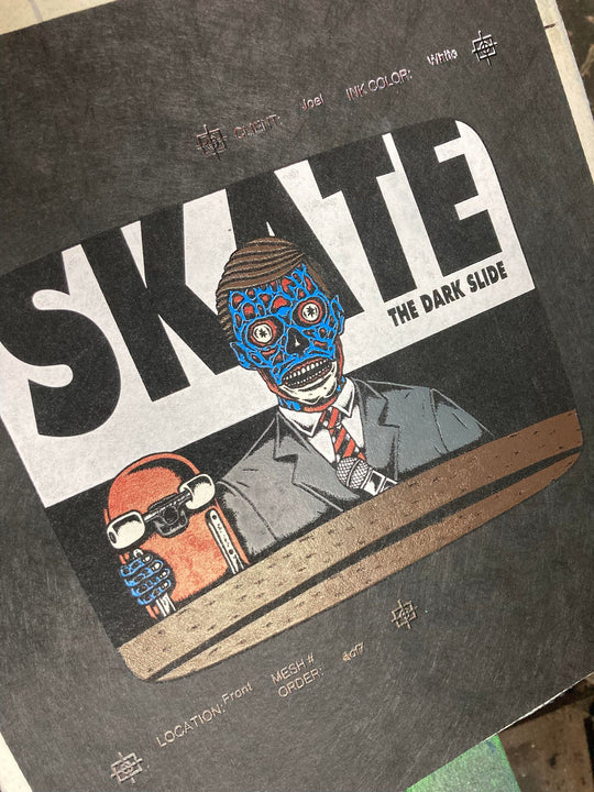 The Dark Slide "They Skate" T-Shirt Design by Weasel Face