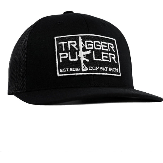 Trigger Puller Black Mid-Profile Mesh Snapback Hat - One Revolver Surfboards