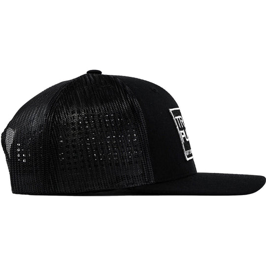 Trigger Puller Black Mid-Profile Mesh Snapback Hat - One Revolver Surfboards