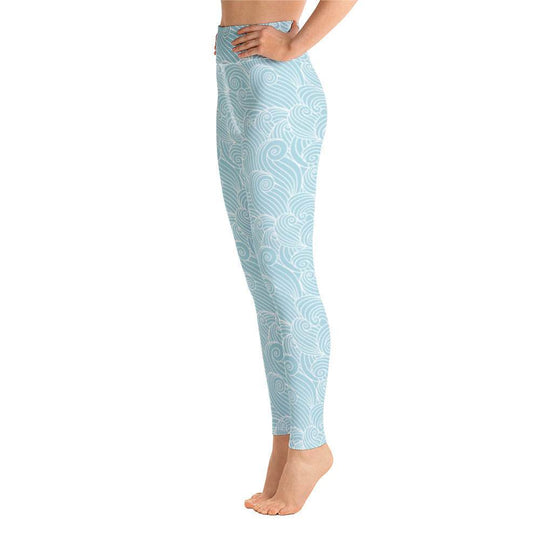 Women's Blue Ocean Swirl Yoga Leggings - One Revolver Surfboards