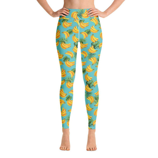 Women's Tropical Banana Mania Yoga Leggings - One Revolver Surfboards
