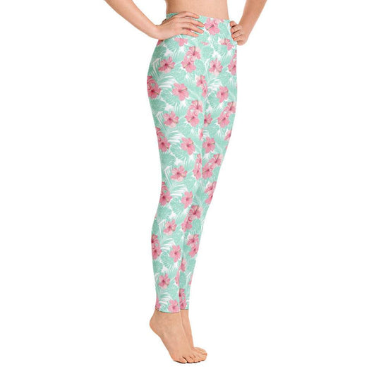 Women's Tropical Island Floral Yoga Leggings - One Revolver Surfboards