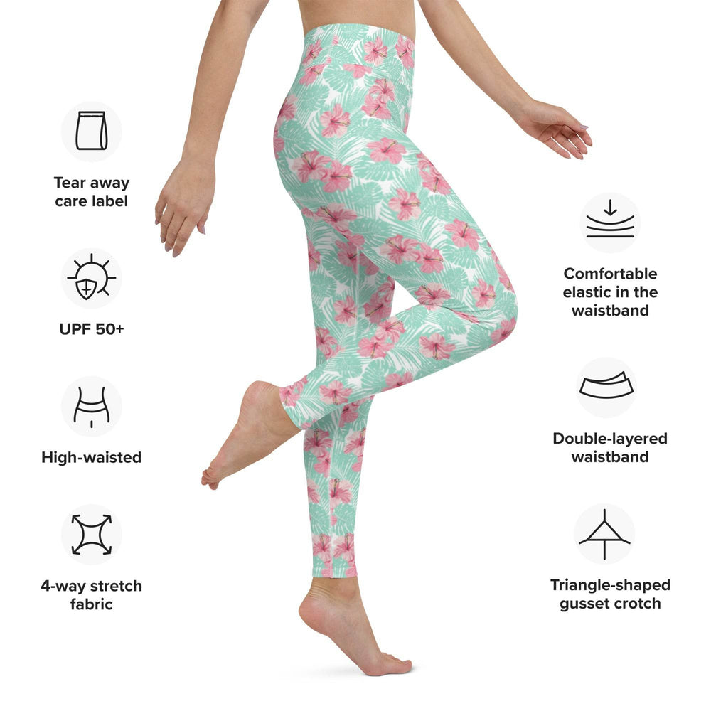 Women's Tropical Island Floral Yoga Leggings - One Revolver Surfboards