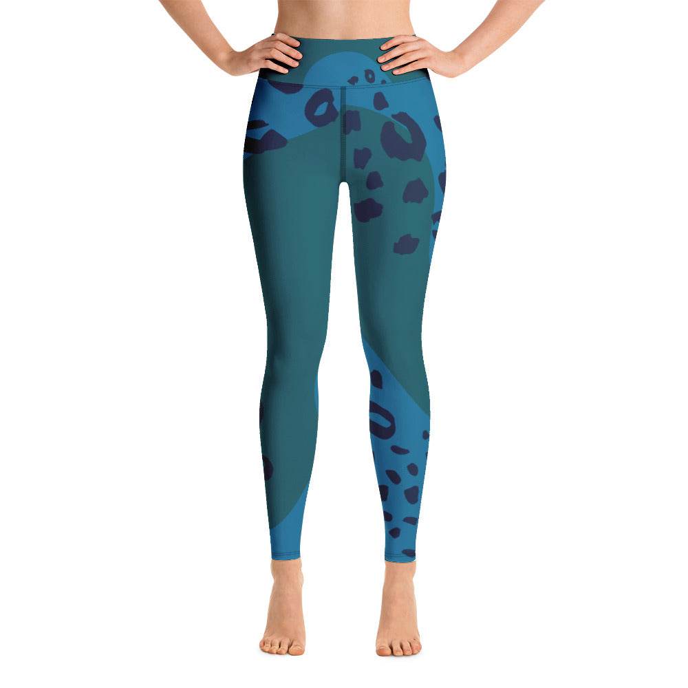 Women's Tropical Leopard Shark Yoga Leggings - One Revolver Surfboards