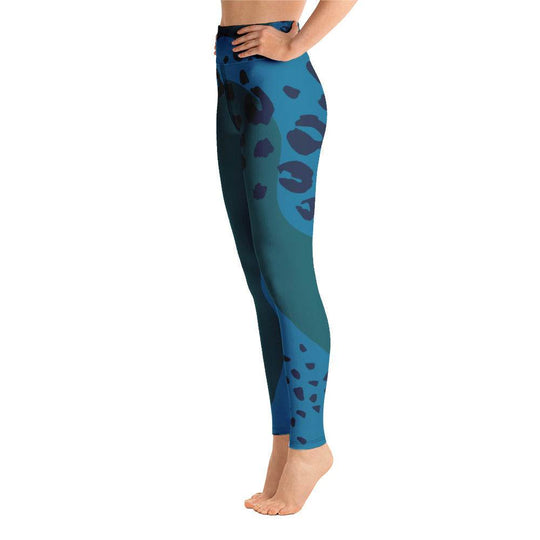 Women's Tropical Leopard Shark Yoga Leggings - One Revolver Surfboards